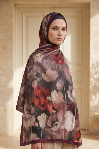Spring Model Retro Desen Şal Lale - 20