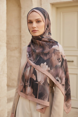 Spring Model Retro Desen Şal Lale - 13