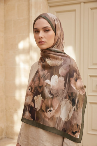 Spring Model Retro Desen Şal Lale - 1