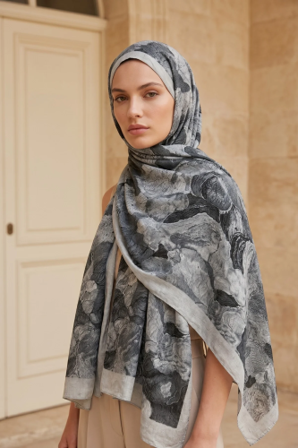 Fırça Desen Bambu Kraş Şal - 6