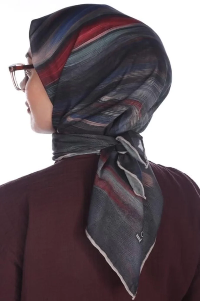 Lovely Desen Eşarp Pamuk Soft - Antrasit
