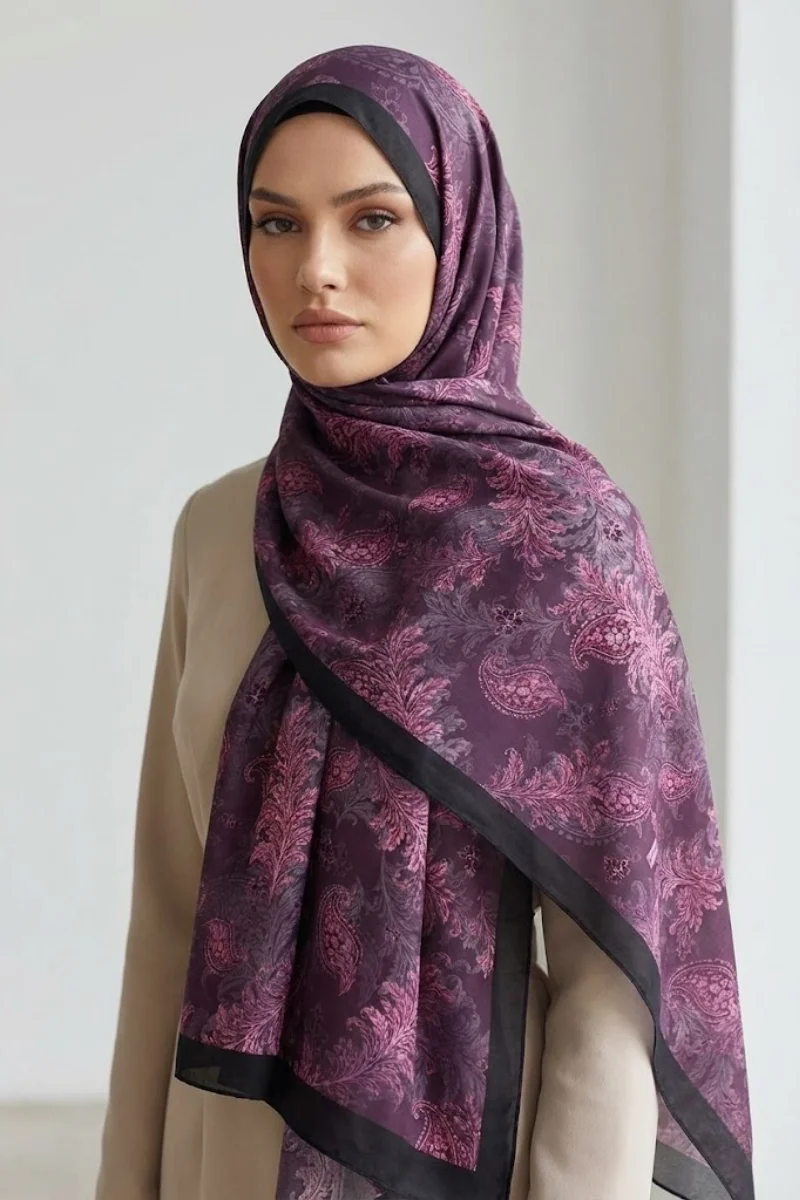 Fleur Model Retro Desen Şal - 7