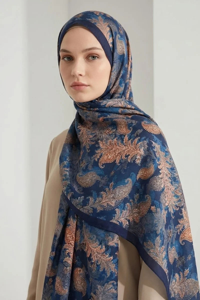 Fleur Model Retro Desen Şal - 8