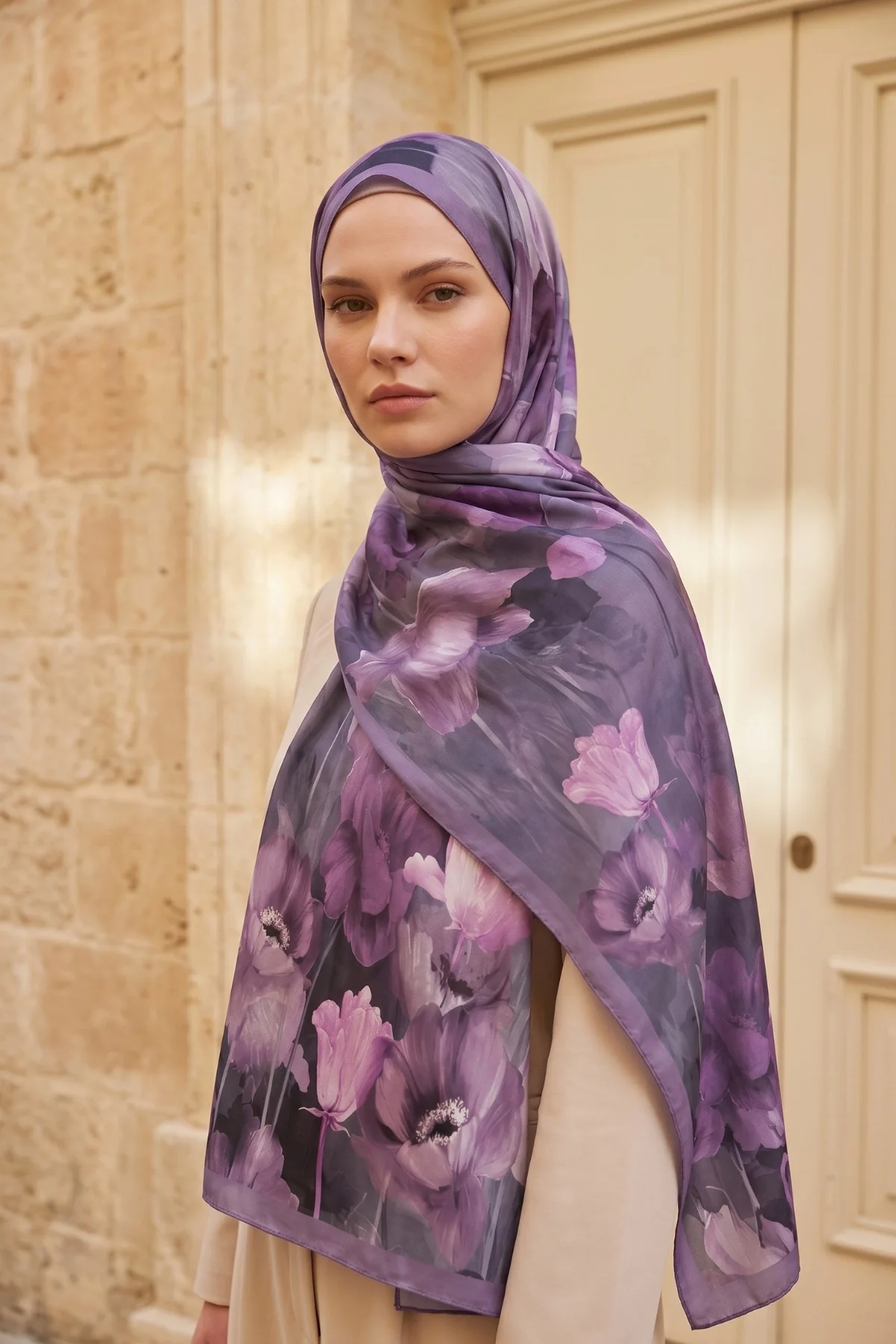 Spring Model Retro Desen Şal Lale - 21