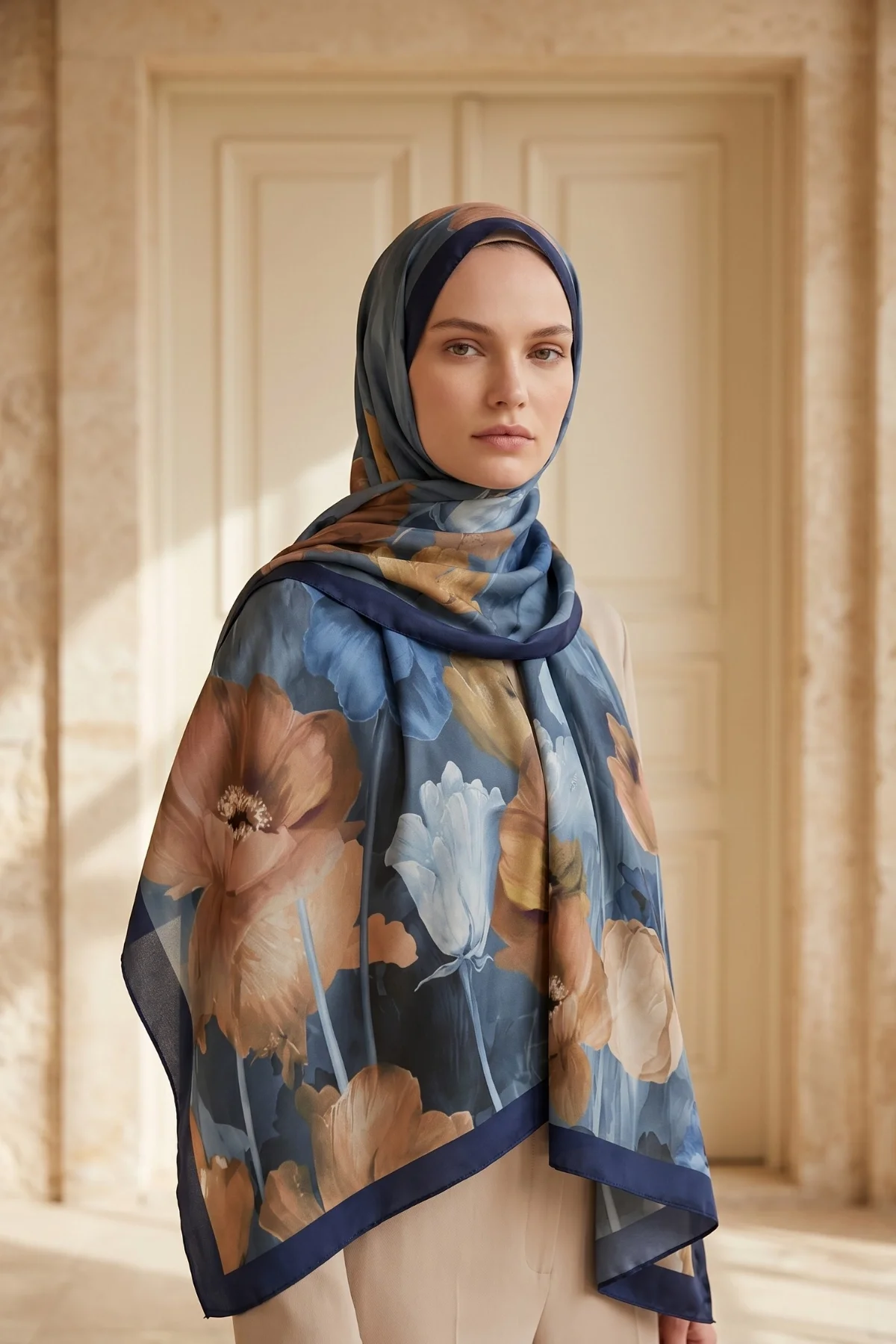 Spring Model Retro Desen Şal Lale - 23