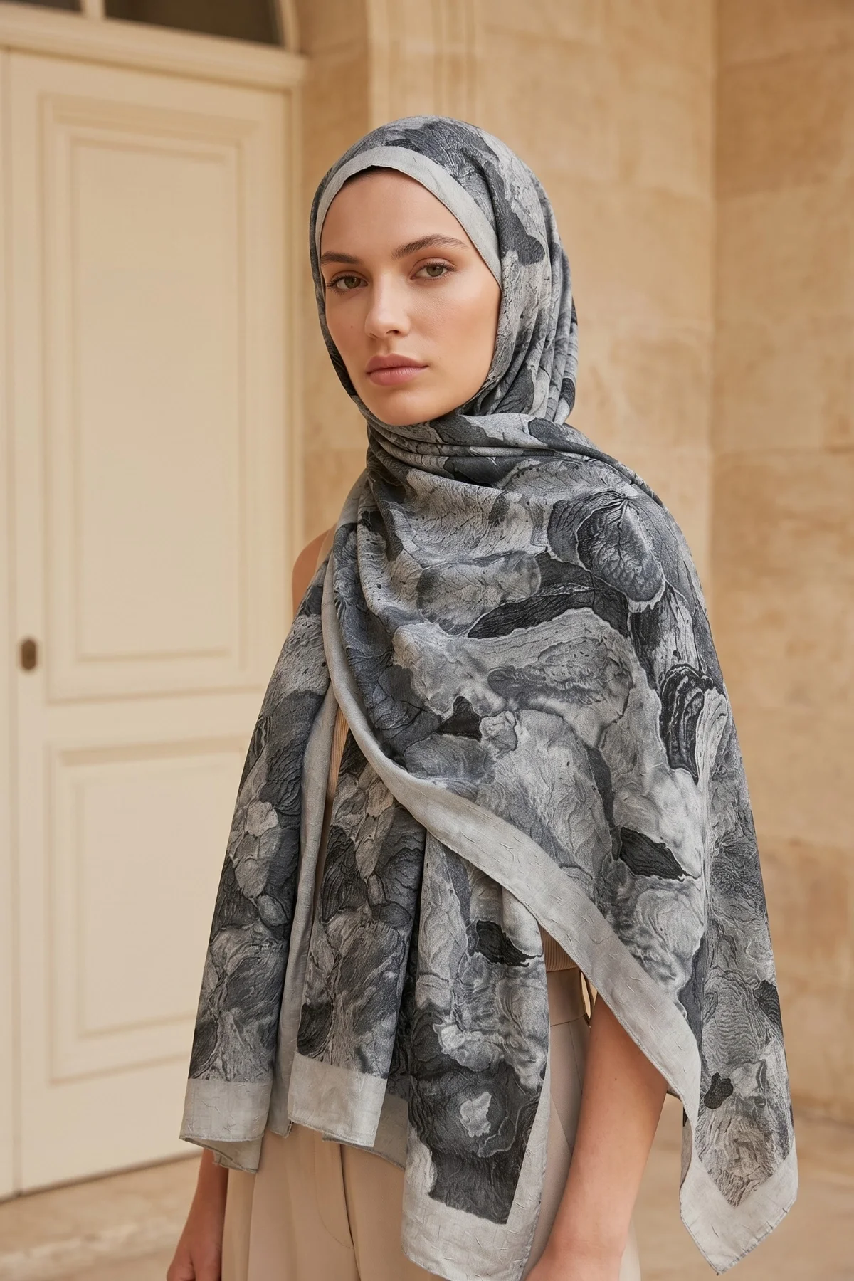 Fırça Desen Bambu Kraş Şal - 6