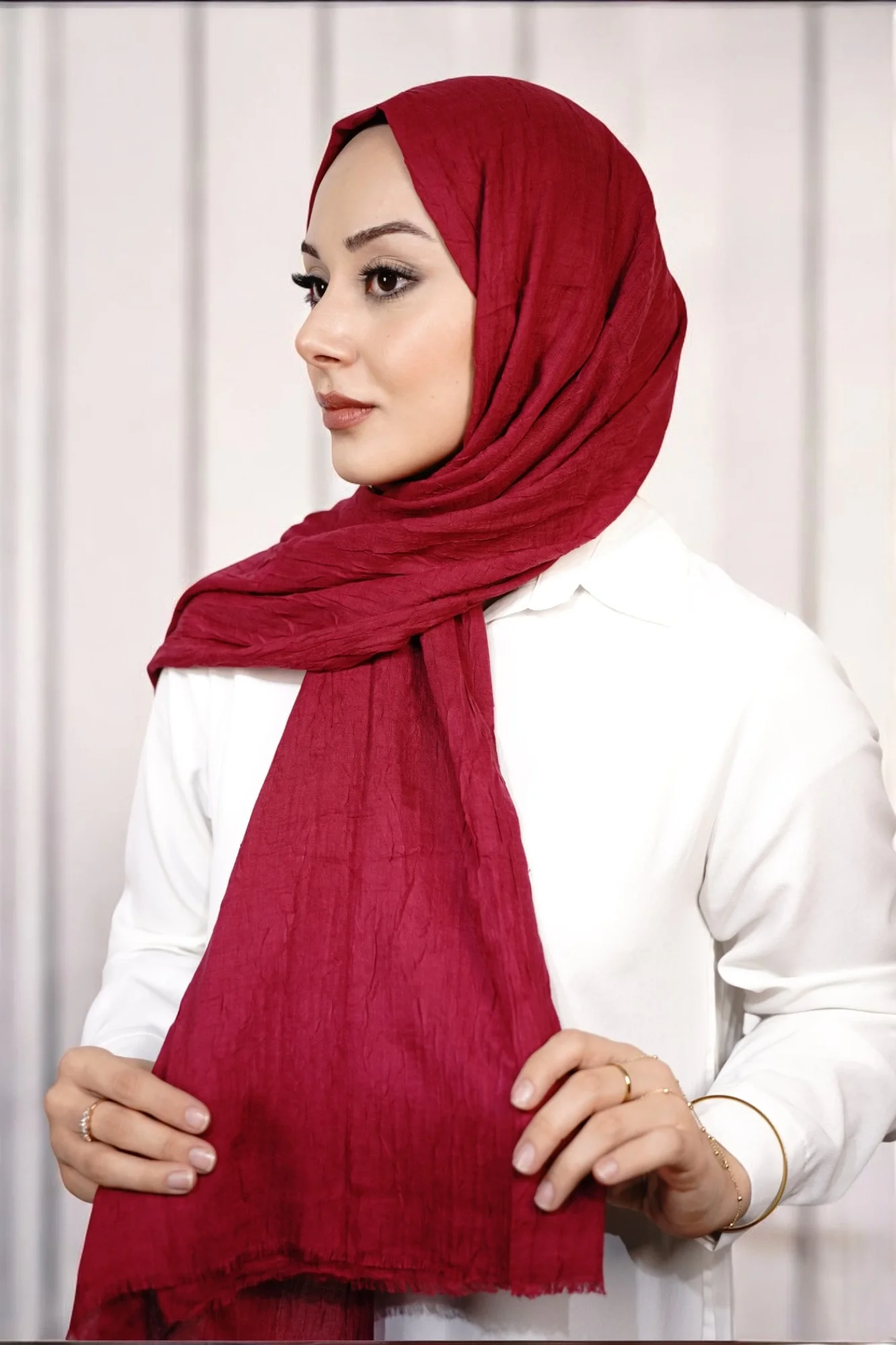 Bambu Şal - Kırmızı